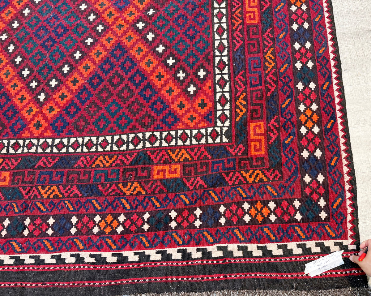 Vibrant Miamana Kilim Carpet - Handwoven in Afghanistan