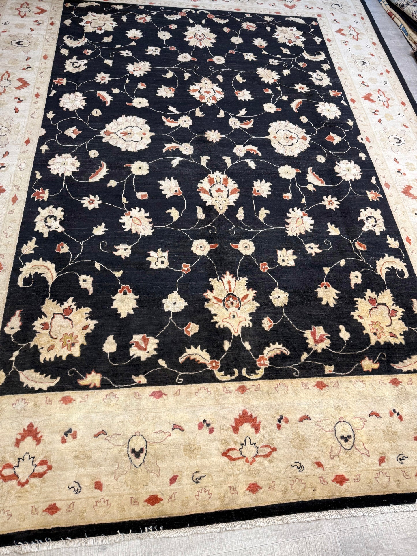 Genuine Hand-Knotted Pakistan Oushak-Chobi Rug – 100% Wool