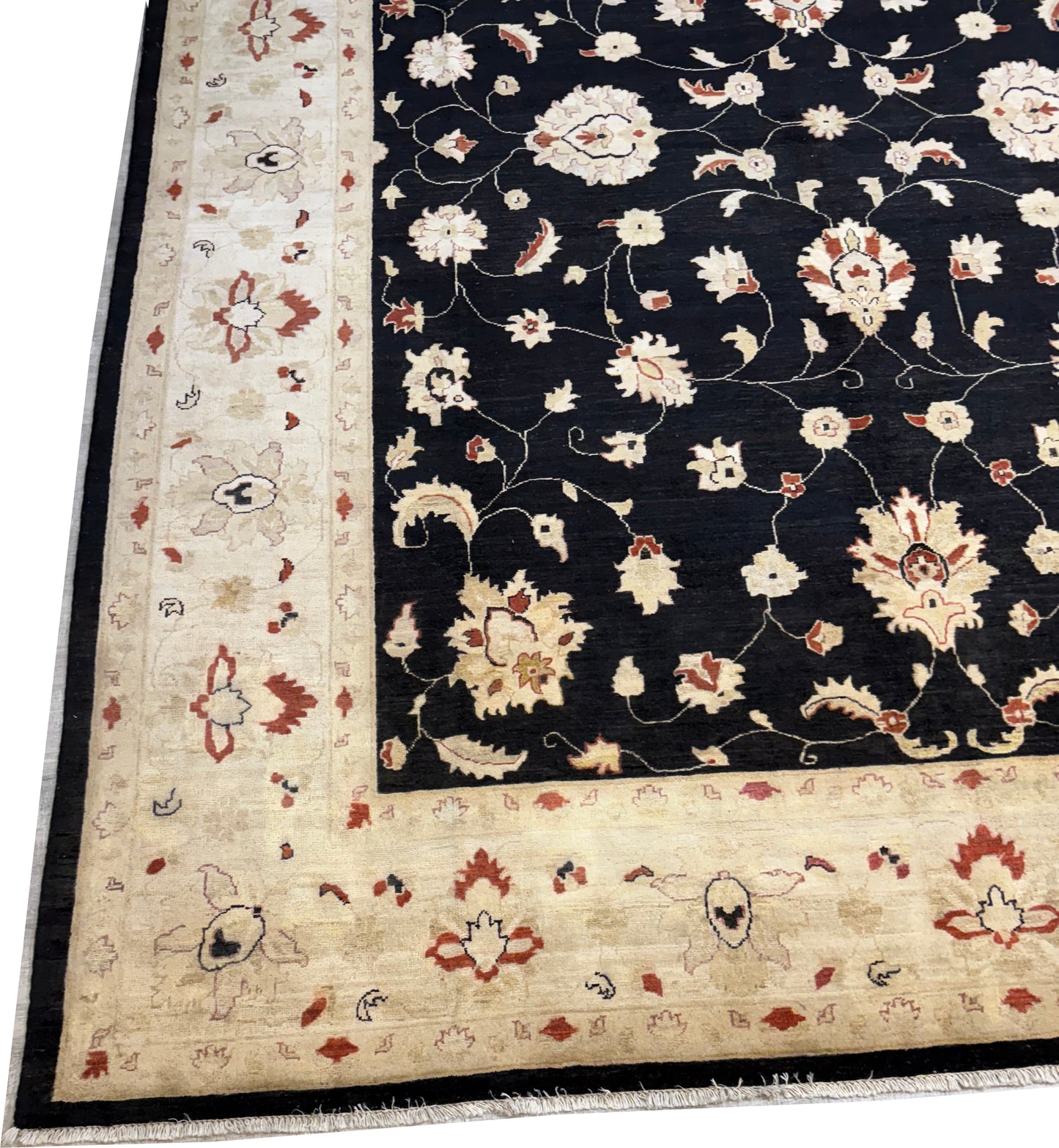 Genuine Hand-Knotted Pakistan Oushak-Chobi Rug – 100% Wool