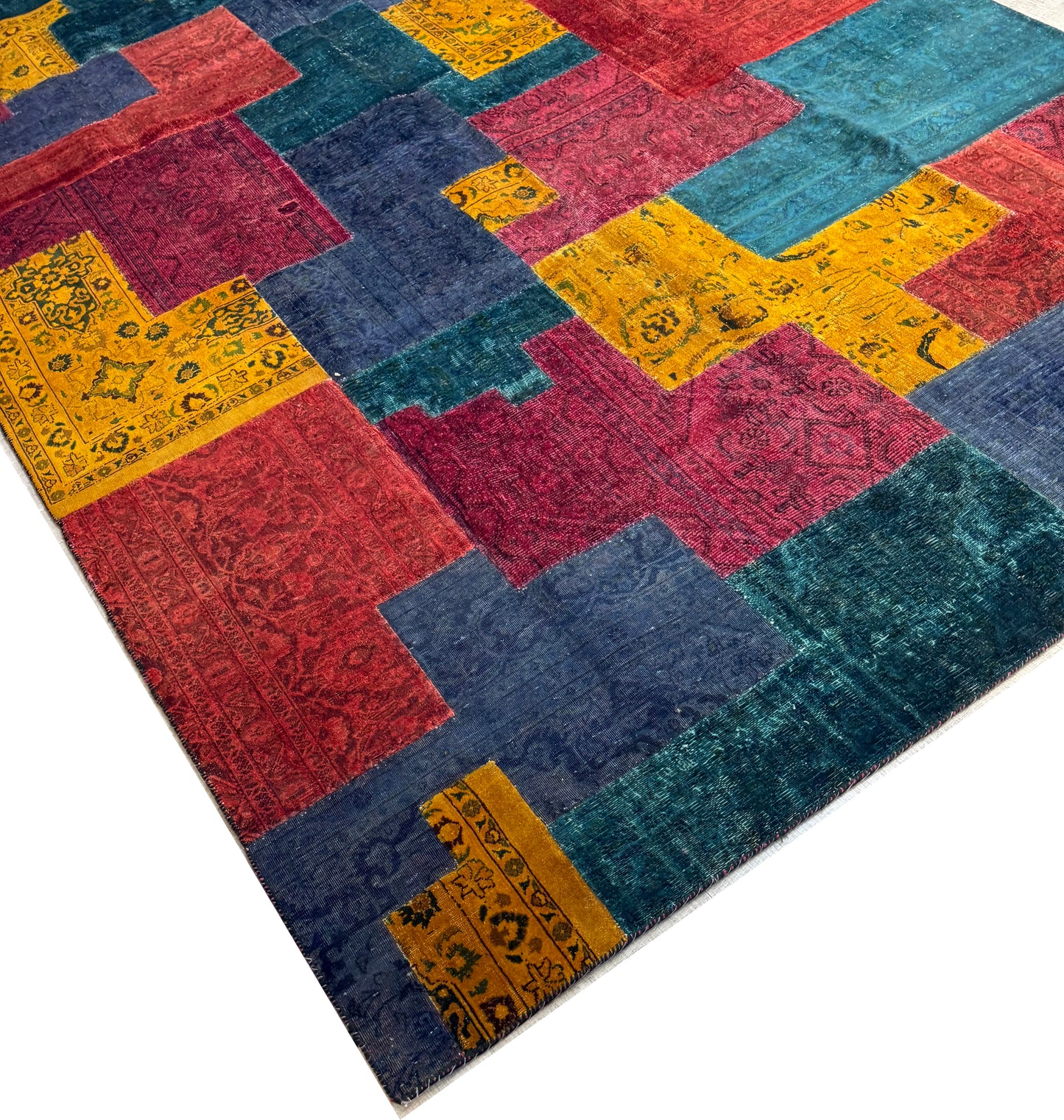 Patchwork Afghan Rug – Unique Handwoven Design