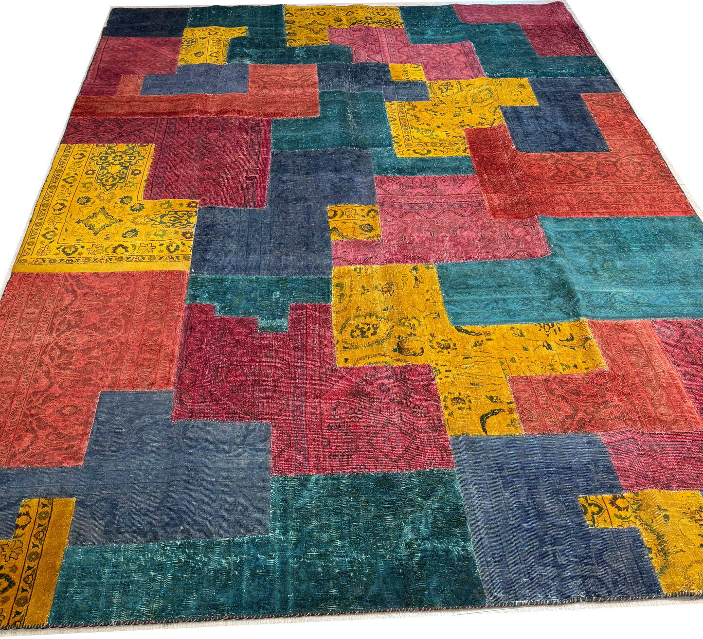 Patchwork Afghan Rug – Unique Handwoven Design