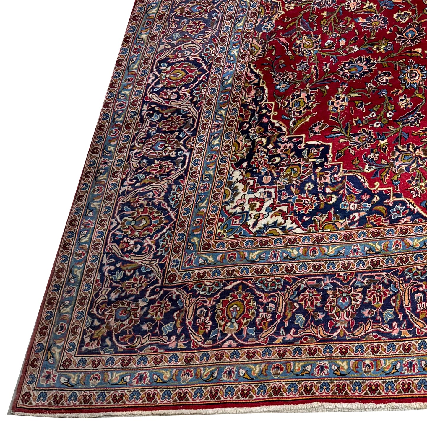 Persian Kashan 100% Wool Pile Rug – Handwoven Luxury